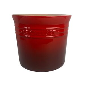 Le Creuset Cerise Red Large Utensil Spatula Crock Jar Canister